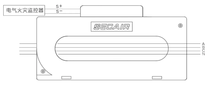 J-SCM41(250)剩余電流式<a href=http://uv114.com/dianqihuozai/ target=_blank class=infotextkey>電氣火災監(jiān)控</a>探測器接線圖